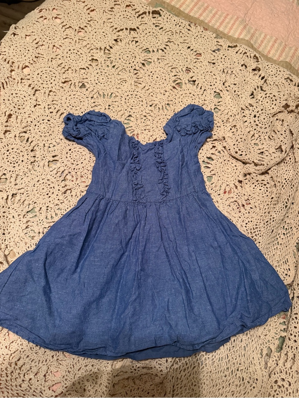 Janie and Jack  Blue Ruffled Cotton Girls' Dress